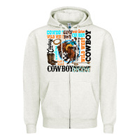 Oatmeal Heather western cowboy wild west Zipper Hoodie - texasbilliewilder