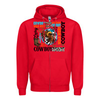 Red western cowboy wild west Zipper Hoodie - texasbilliewilder