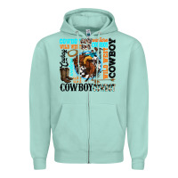 Seafoam western cowboy wild west Zipper Hoodie - texasbilliewilder