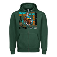 Sports Green western cowboy wild west Zipper Hoodie - texasbilliewilder