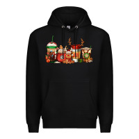 Black Reindeer Christmas Coffee Cups Premium Hoodie - Jasminsmagicworld