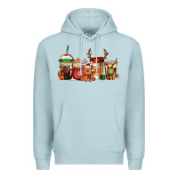 Blue Mist Reindeer Christmas Coffee Cups Premium Hoodie - Jasminsmagicworld