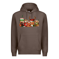 Coffee Reindeer Christmas Coffee Cups Premium Hoodie - Jasminsmagicworld