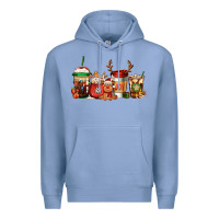Colony Blue Reindeer Christmas Coffee Cups Premium Hoodie - Jasminsmagicworld