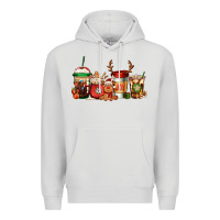 Dove Grey Reindeer Christmas Coffee Cups Premium Hoodie - Jasminsmagicworld
