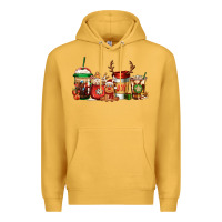 Mustard Reindeer Christmas Coffee Cups Premium Hoodie - Jasminsmagicworld