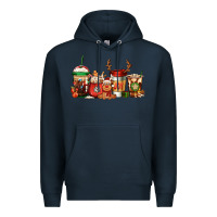 Navy Reindeer Christmas Coffee Cups Premium Hoodie - Jasminsmagicworld