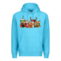Ocean Blue Reindeer Christmas Coffee Cups Premium Hoodie - Jasminsmagicworld