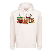Pale Pink Reindeer Christmas Coffee Cups Premium Hoodie - Jasminsmagicworld