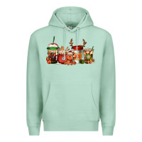 Seafoam Reindeer Christmas Coffee Cups Premium Hoodie - Jasminsmagicworld