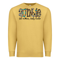 Antique Gold auntie  like a mom, only cooler Premium Sweatshirt - CowhideDigitalArt