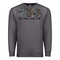 Charcoal Heather auntie  like a mom, only cooler Premium Sweatshirt - CowhideDigitalArt
