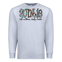 Heather Grey auntie  like a mom, only cooler Premium Sweatshirt - CowhideDigitalArt