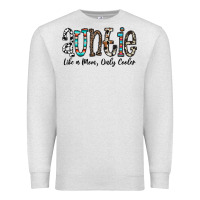 Oatmeal Heather auntie  like a mom, only cooler Premium Sweatshirt - CowhideDigitalArt