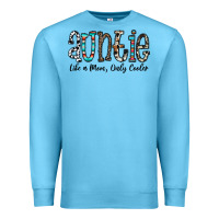 Ocean Blue auntie  like a mom, only cooler Premium Sweatshirt - CowhideDigitalArt