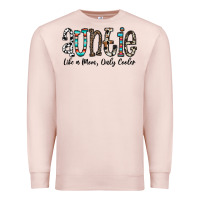 Pale Pink auntie  like a mom, only cooler Premium Sweatshirt - CowhideDigitalArt