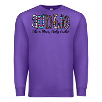 Purple auntie  like a mom, only cooler Premium Sweatshirt - CowhideDigitalArt