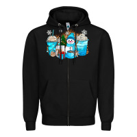 Black winter snowman coffee cups Zipper Hoodie - Zillion Design Studio