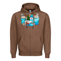 Chestnut winter snowman coffee cups Zipper Hoodie - Zillion Design Studio