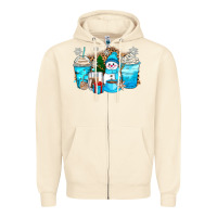 Sandshell winter snowman coffee cups Zipper Hoodie - Zillion Design Studio