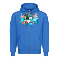 True Royal winter snowman coffee cups Zipper Hoodie - Zillion Design Studio