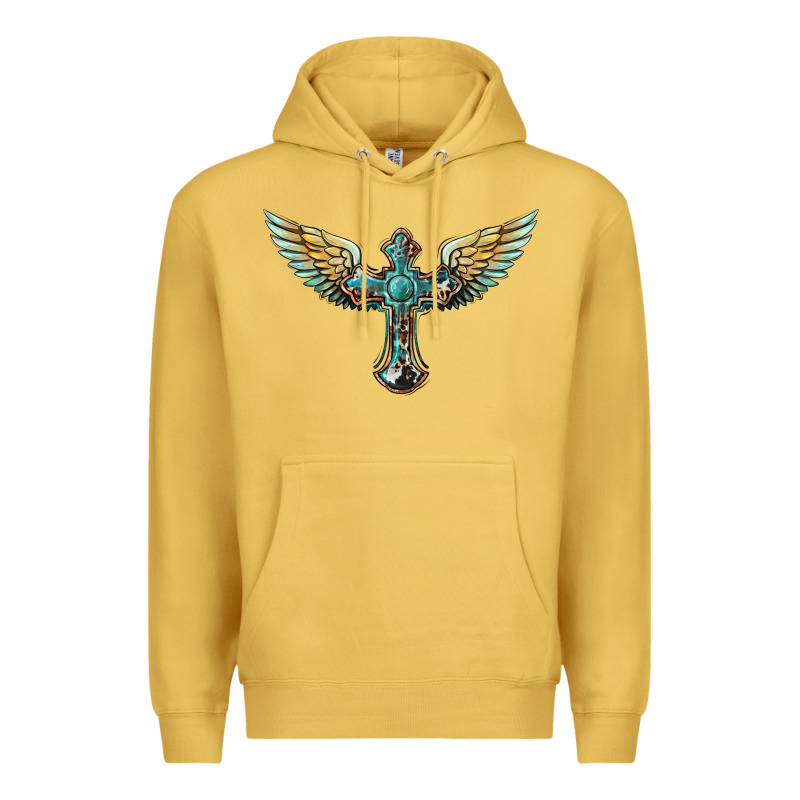 Western Cross Wings Premium Hoodie by BarkalooDesign | Teevron
