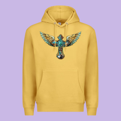 Western Cross Wings Premium Hoodie Designed By Barkaloodesign