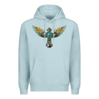 Blue Mist western cross wings Premium Hoodie - BarkalooDesign