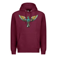 Burgundy western cross wings Premium Hoodie - BarkalooDesign