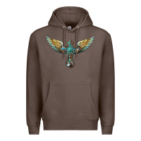 Coffee western cross wings Premium Hoodie - BarkalooDesign