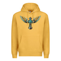 Mustard western cross wings Premium Hoodie - BarkalooDesign