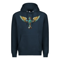 Navy western cross wings Premium Hoodie - BarkalooDesign