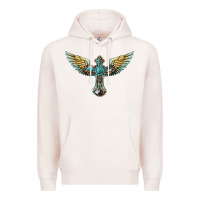 Pale Pink western cross wings Premium Hoodie - BarkalooDesign