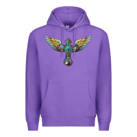 Purple western cross wings Premium Hoodie - BarkalooDesign