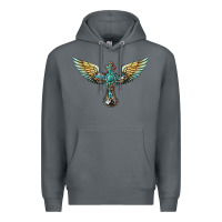 Rock western cross wings Premium Hoodie - BarkalooDesign
