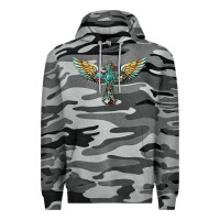 Slate Camo western cross wings Premium Hoodie - BarkalooDesign