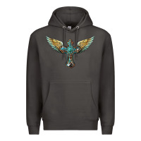 Smoke western cross wings Premium Hoodie - BarkalooDesign