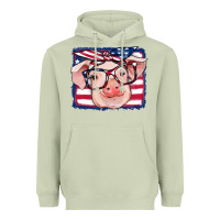 Matcha american flag pig Heavyweight Hoodie - RanaPortraitStore