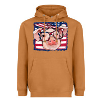 Meerkat american flag pig Heavyweight Hoodie - RanaPortraitStore