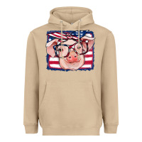 Mushroom american flag pig Heavyweight Hoodie - RanaPortraitStore