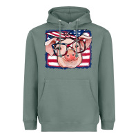 Sage american flag pig Heavyweight Hoodie - RanaPortraitStore