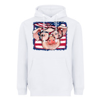 White american flag pig Heavyweight Hoodie - RanaPortraitStore