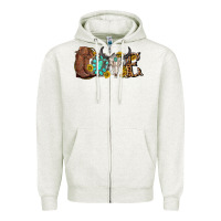 Oatmeal Heather western love bull skull with gemstone and sunflowe Zipper Hoodie - texasbilliewilder