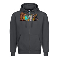 Smoke western love bull skull with gemstone and sunflowe Zipper Hoodie - texasbilliewilder