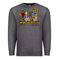 Charcoal Heather be kind Premium Sweatshirt - CowhideDigitalArt