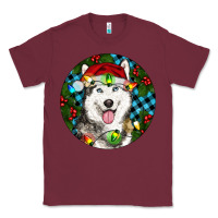 Burgundy Christmas Husky Classic Tee - RanaPortraitStore