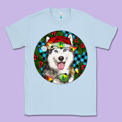 Christmas Husky Classic Tee Designed By Ranaportraitstore