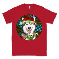 Red Christmas Husky Classic Tee - RanaPortraitStore