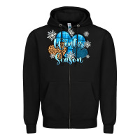 Black snow hearts winter season Zipper Hoodie - Zillion Design Studio