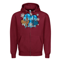 Burgundy snow hearts winter season Zipper Hoodie - Zillion Design Studio